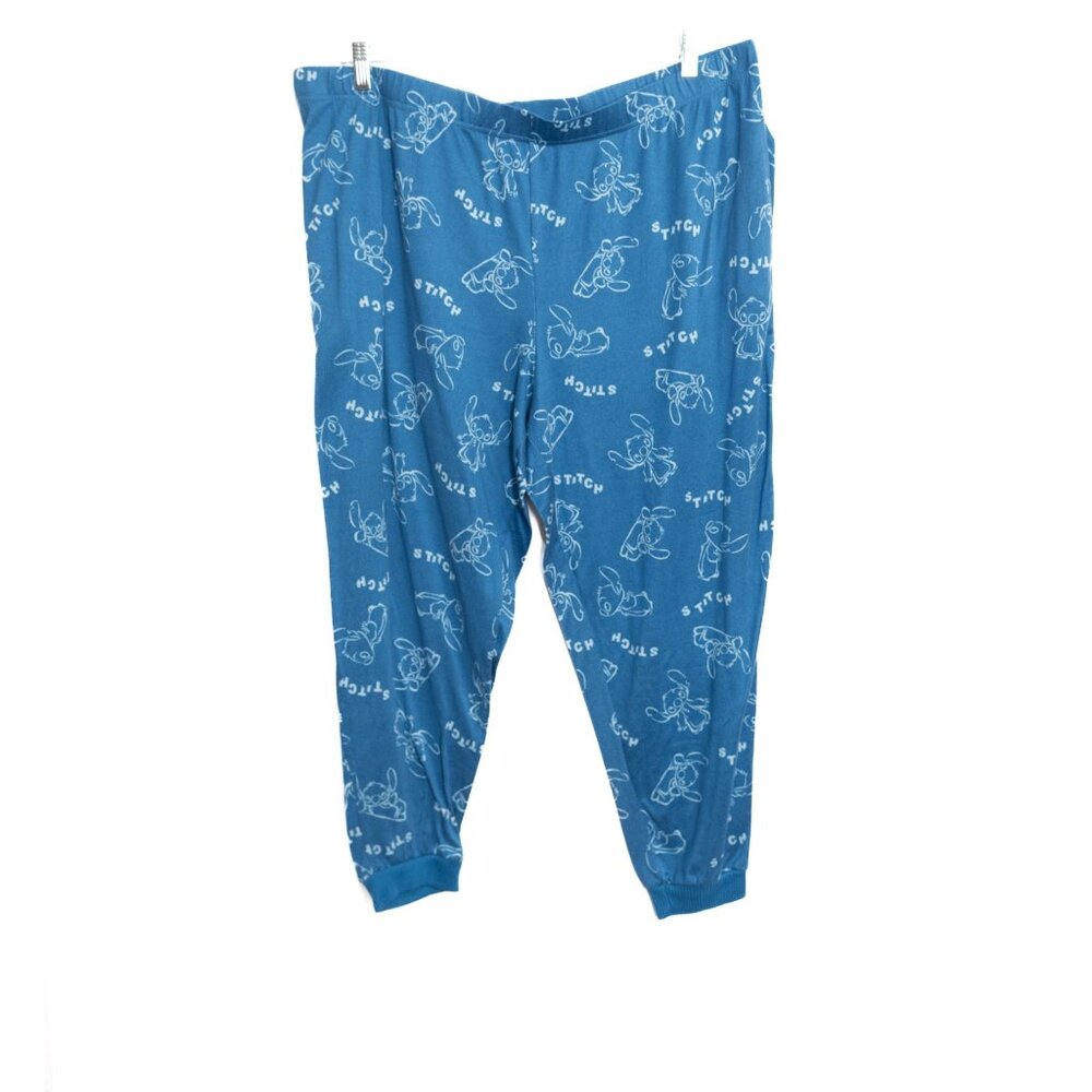 Disney Stitch Size 2X Loungewear Blue Character Print Soft Jogger Pajama Pants